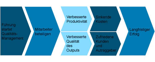 Informationsgrafik, die die Wirkungskette eines QMS erläutert
