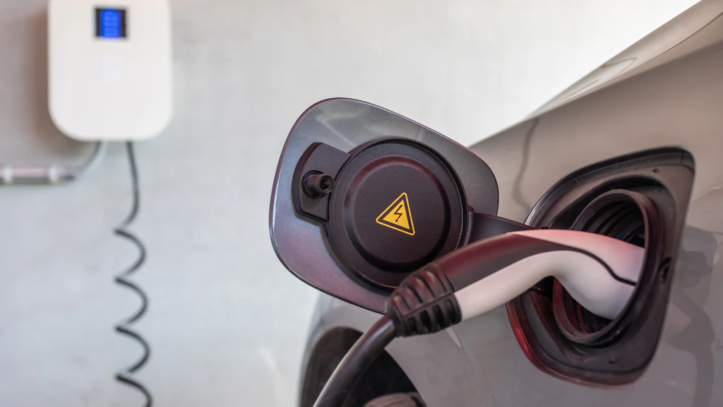 Ladestation, Elektroauto, Steckdose, Detailansicht.
