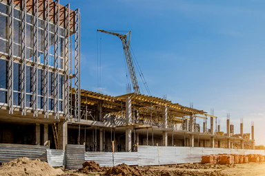 A building construction site.