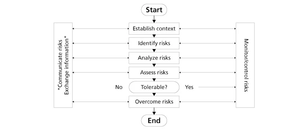 Graphic. Shows the different stages of the risk management process