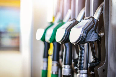 Four gas pumps.