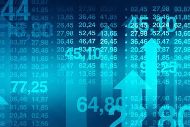 A list of numbers and arrows pointing upwards.